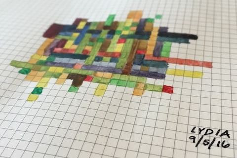 Grid of colored square in a pattern