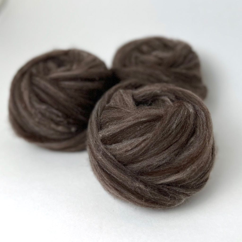 Naturally Black/Brown Merino Roving - Limited Edition
