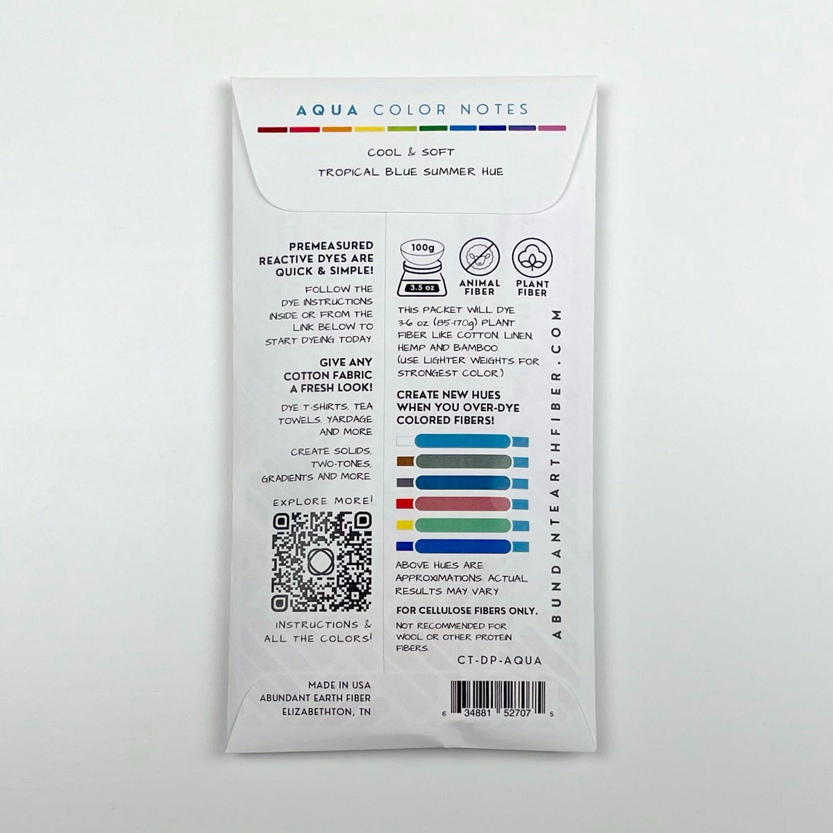 Cotton Tincture - Dye Pack - Aqua