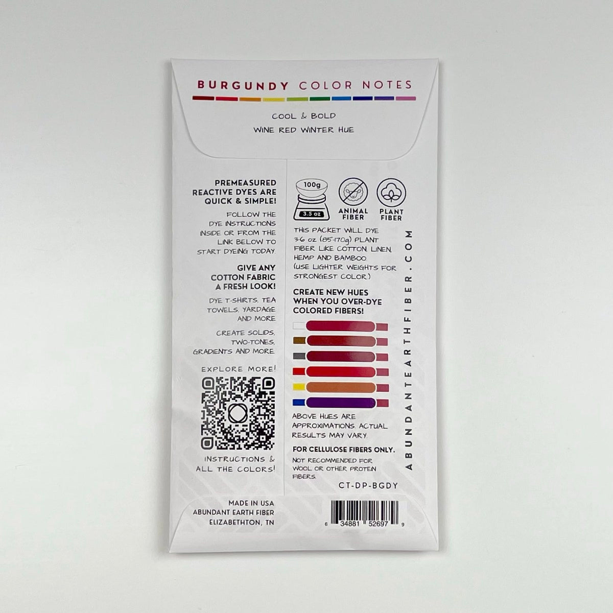Cotton Tincture - Dye Pack - Burgundy