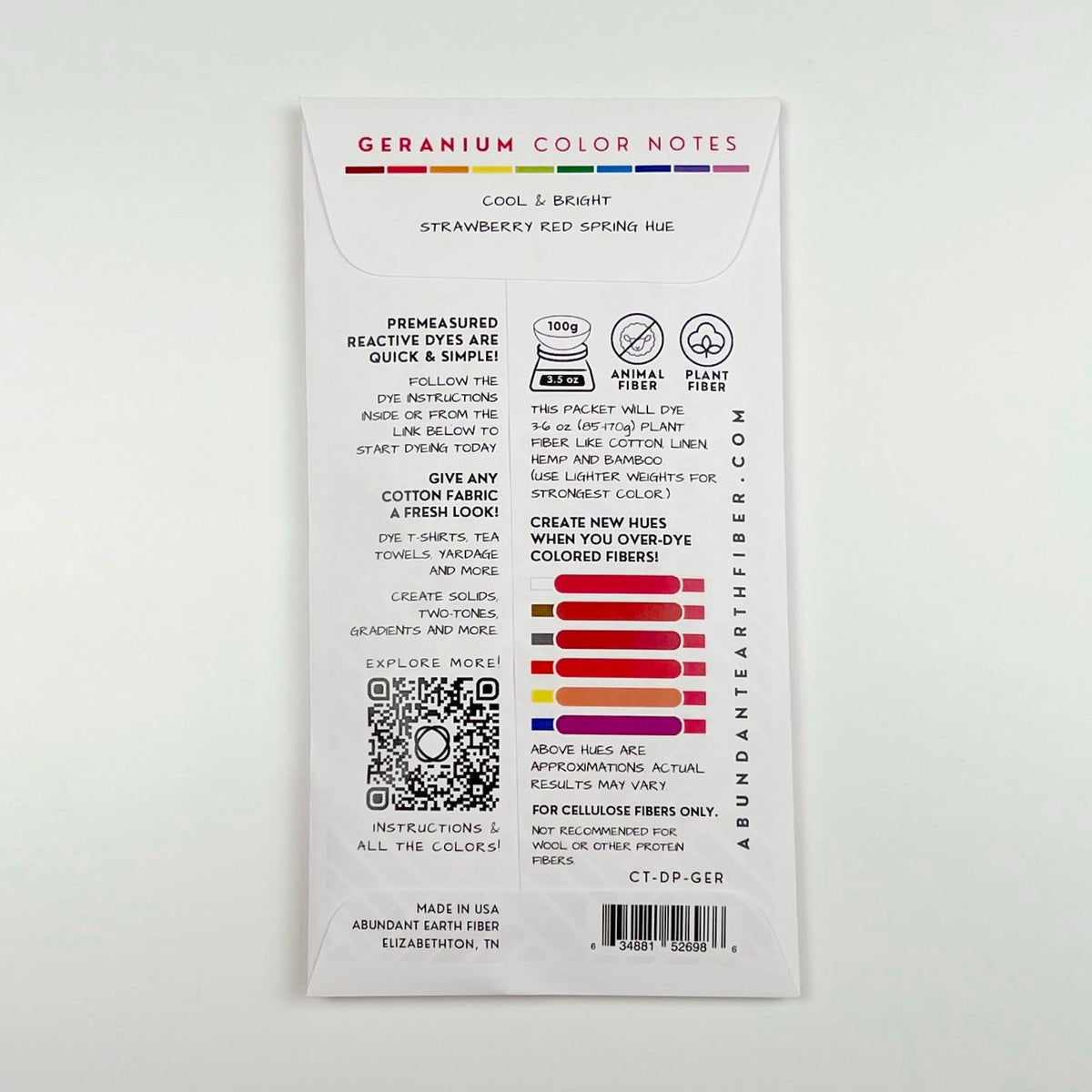 Cotton Tincture - Dye Pack - Geranium