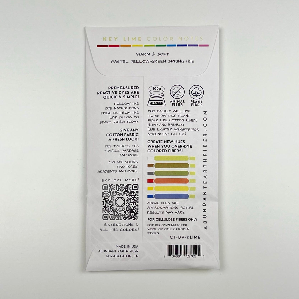 Cotton Tincture - Dye Pack - Key Lime