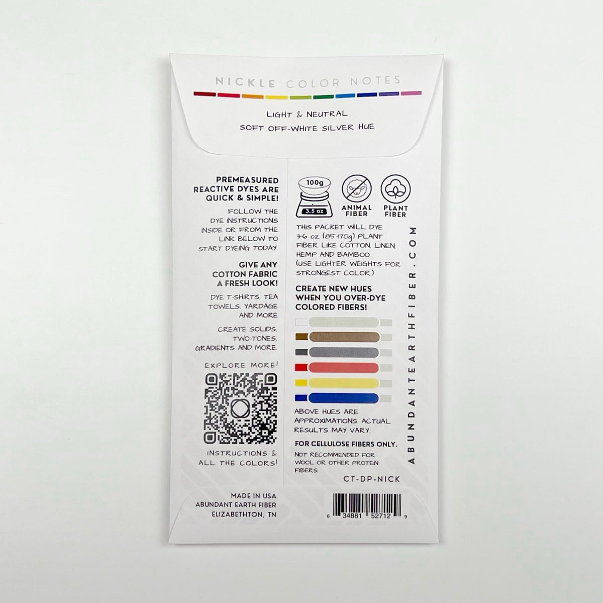 Cotton Tincture - Dye Pack - Nickel