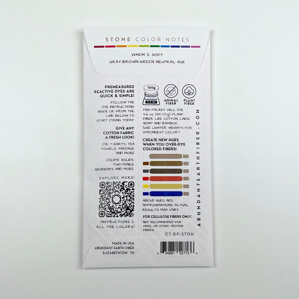 Cotton Tincture - Dye Pack - Stone