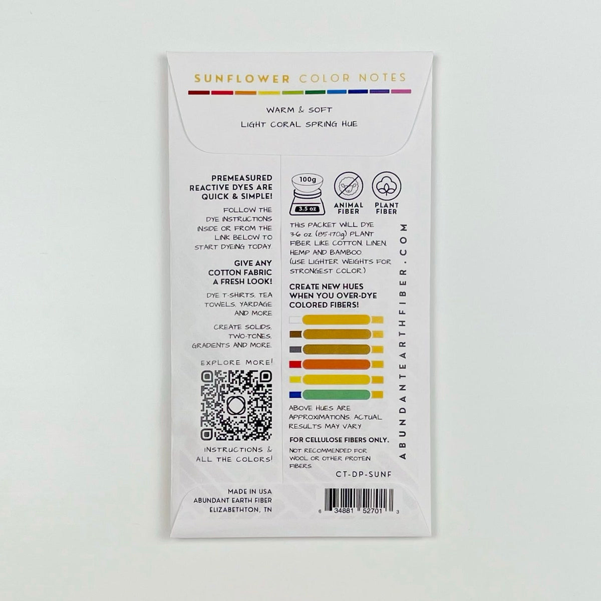Cotton Tincture - Dye Pack - Sunflower