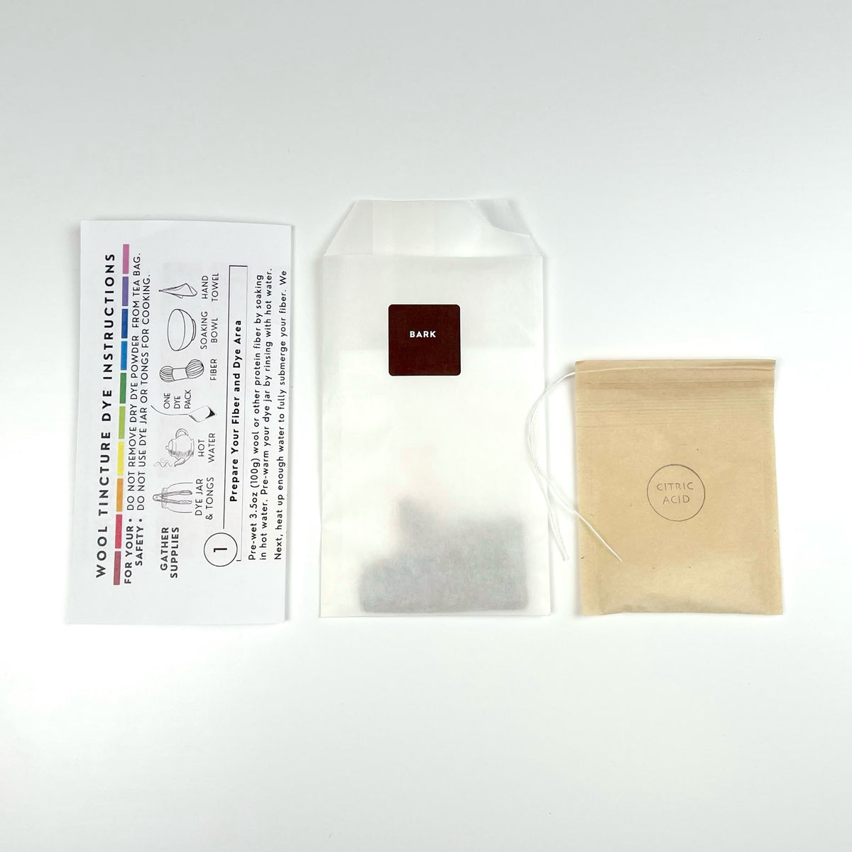 Wool Tincture - Dye Pack - Bark