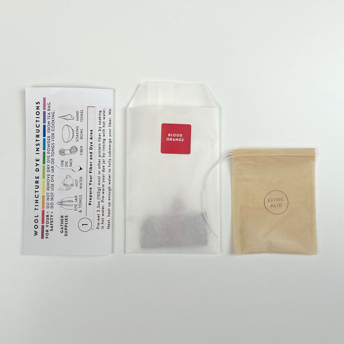 Wool Tincture - Dye Pack - Blood Orange