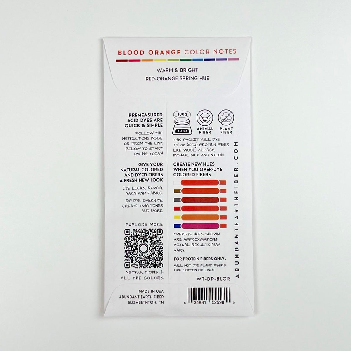 Wool Tincture - Dye Pack - Blood Orange
