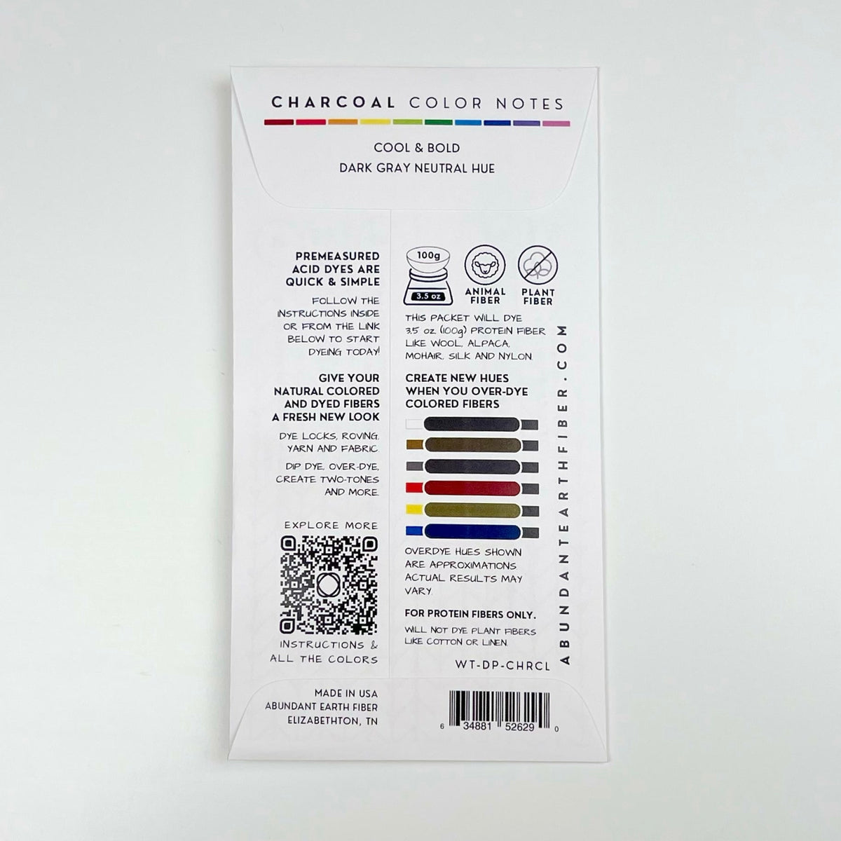 Wool Tincture - Dye Pack - Charcoal