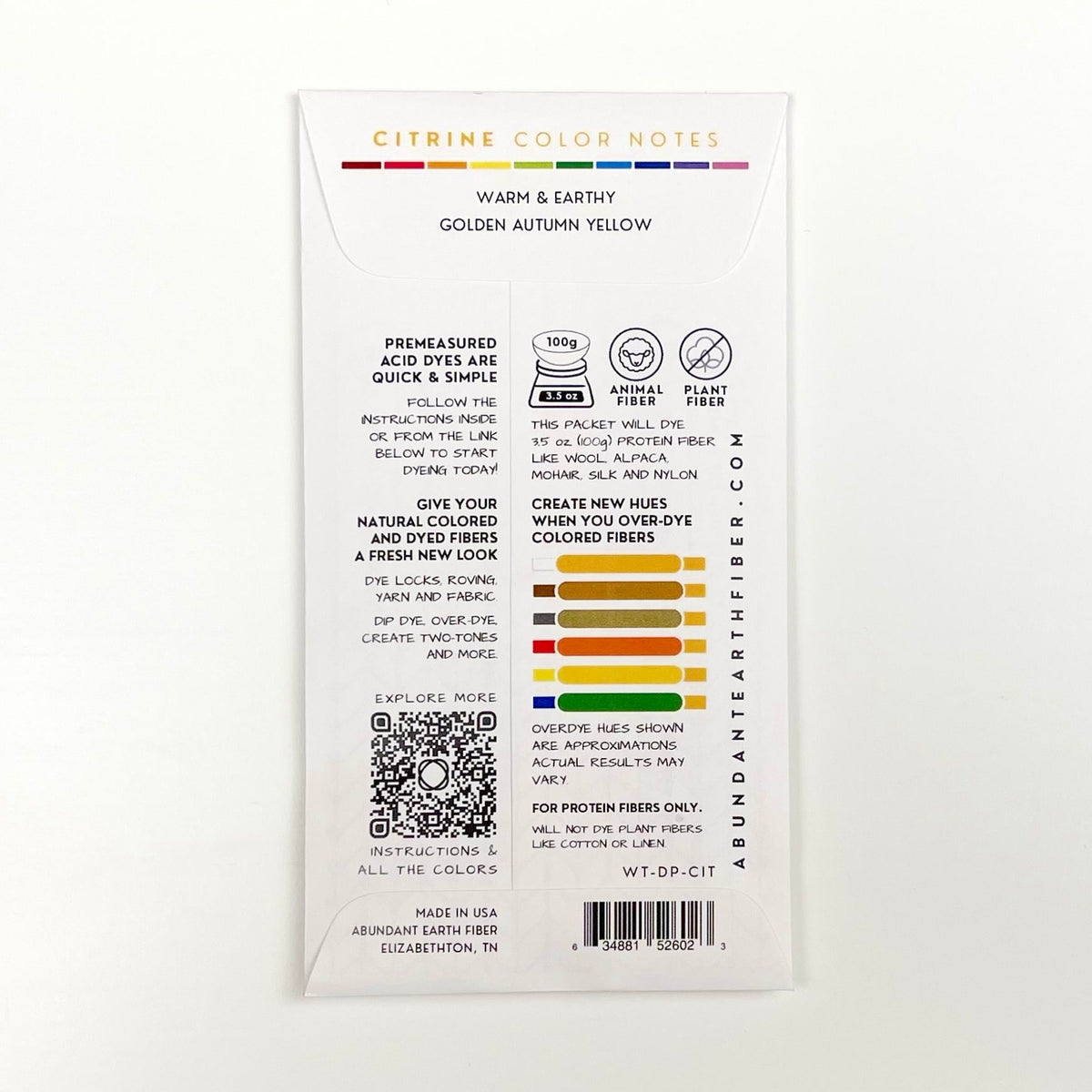 Wool Tincture - Dye Pack - Citrine