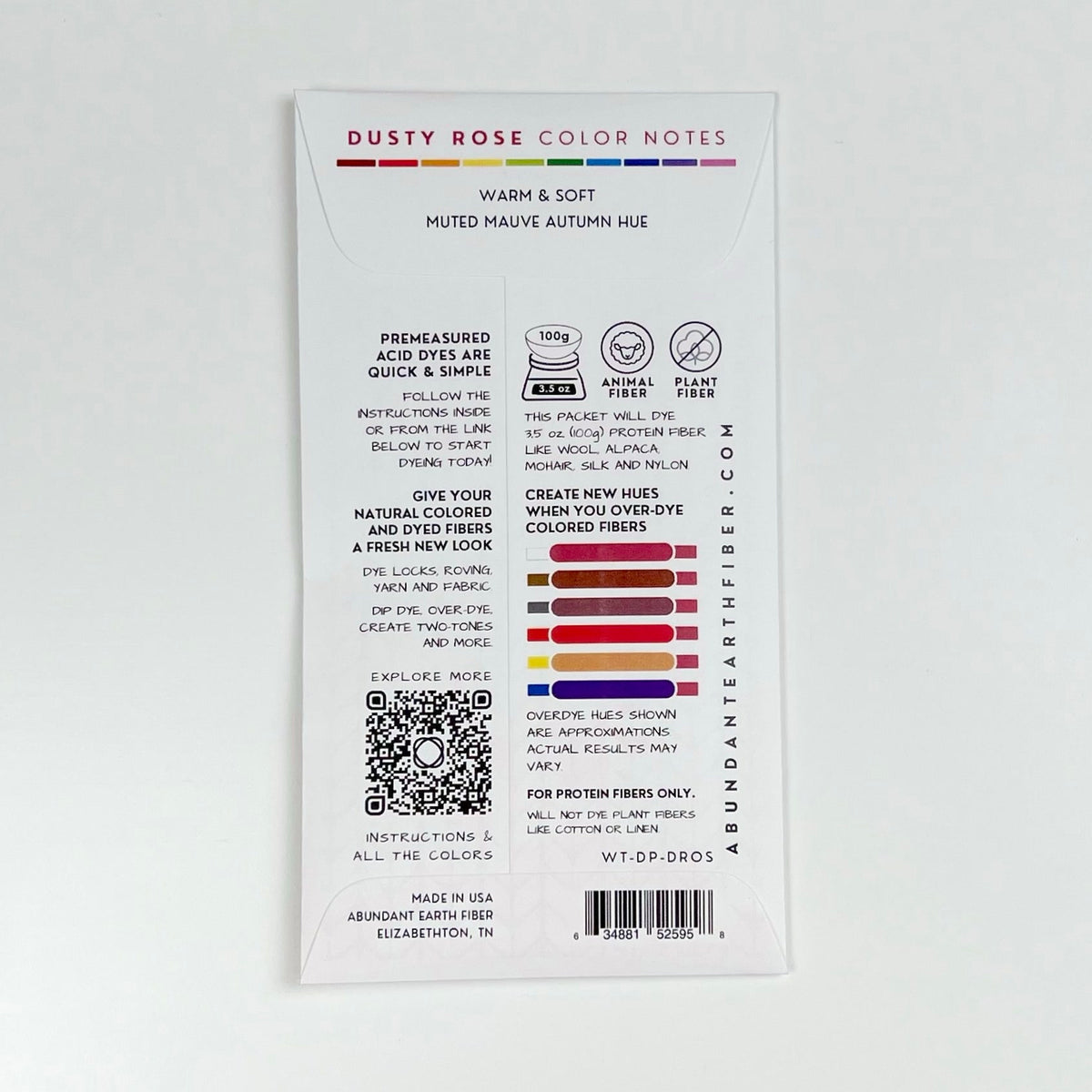 Wool Tincture - Dye Pack - Dusty Rose