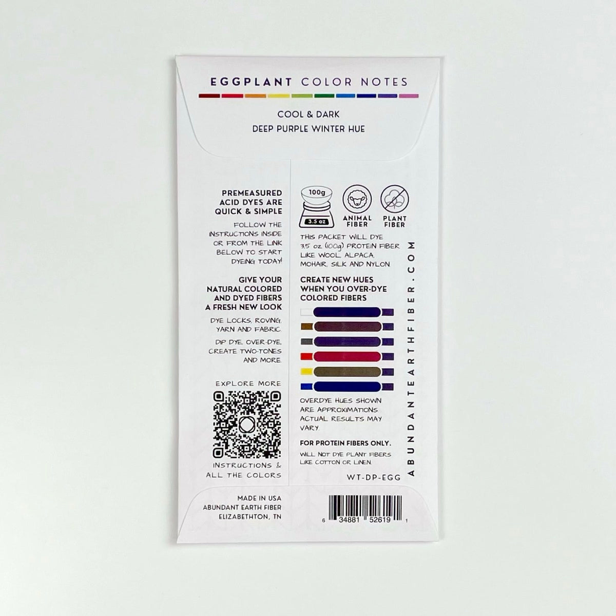 Wool Tincture - Dye Pack - Eggplant