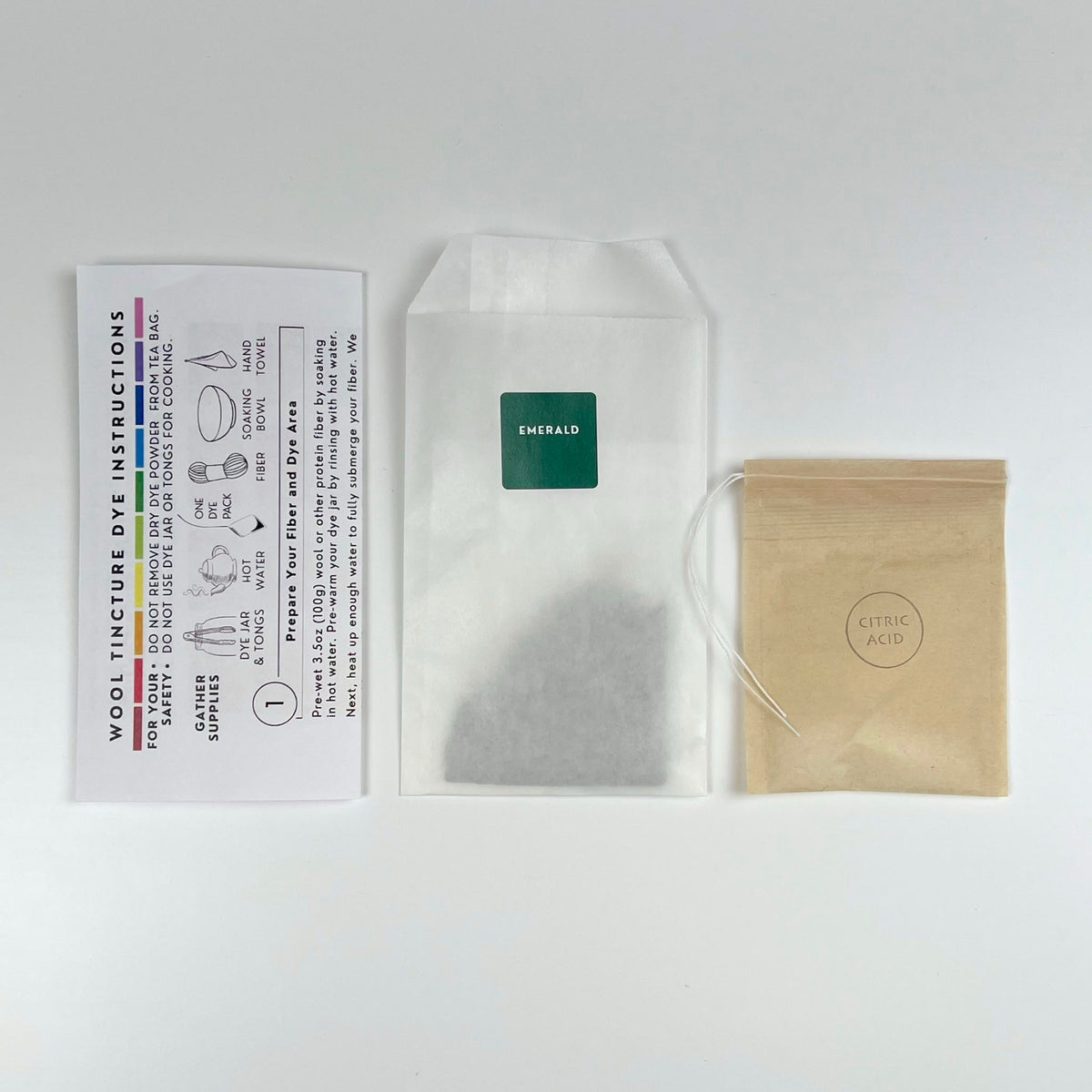 Wool Tincture - Dye Pack - Emerald