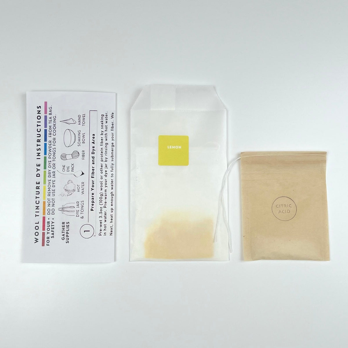 Wool Tincture - Dye Pack - Lemon