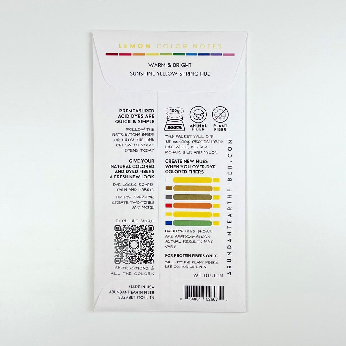 Wool Tincture - Dye Pack - Lemon