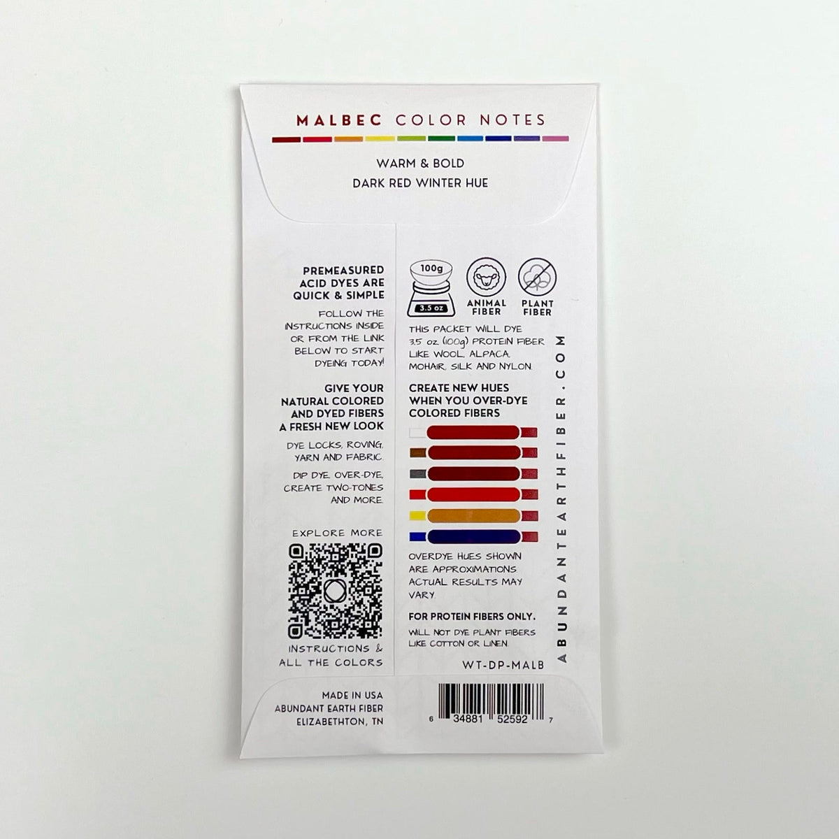 Wool Tincture - Dye Pack - Malbec