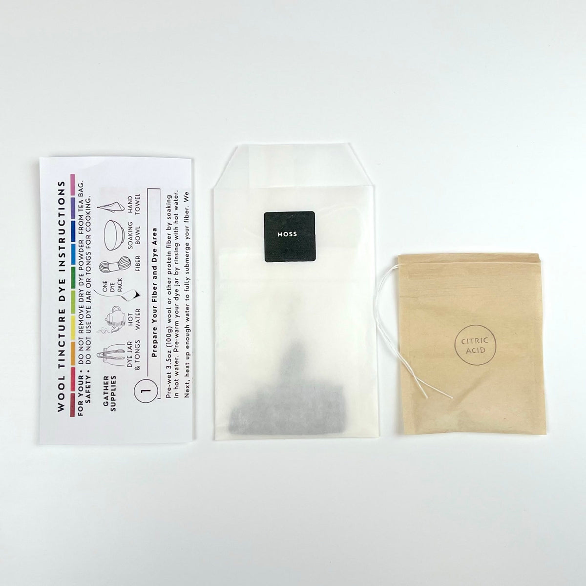 Wool Tincture - Dye Pack - Moss