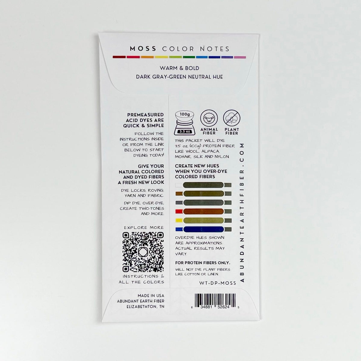 Wool Tincture - Dye Pack - Moss