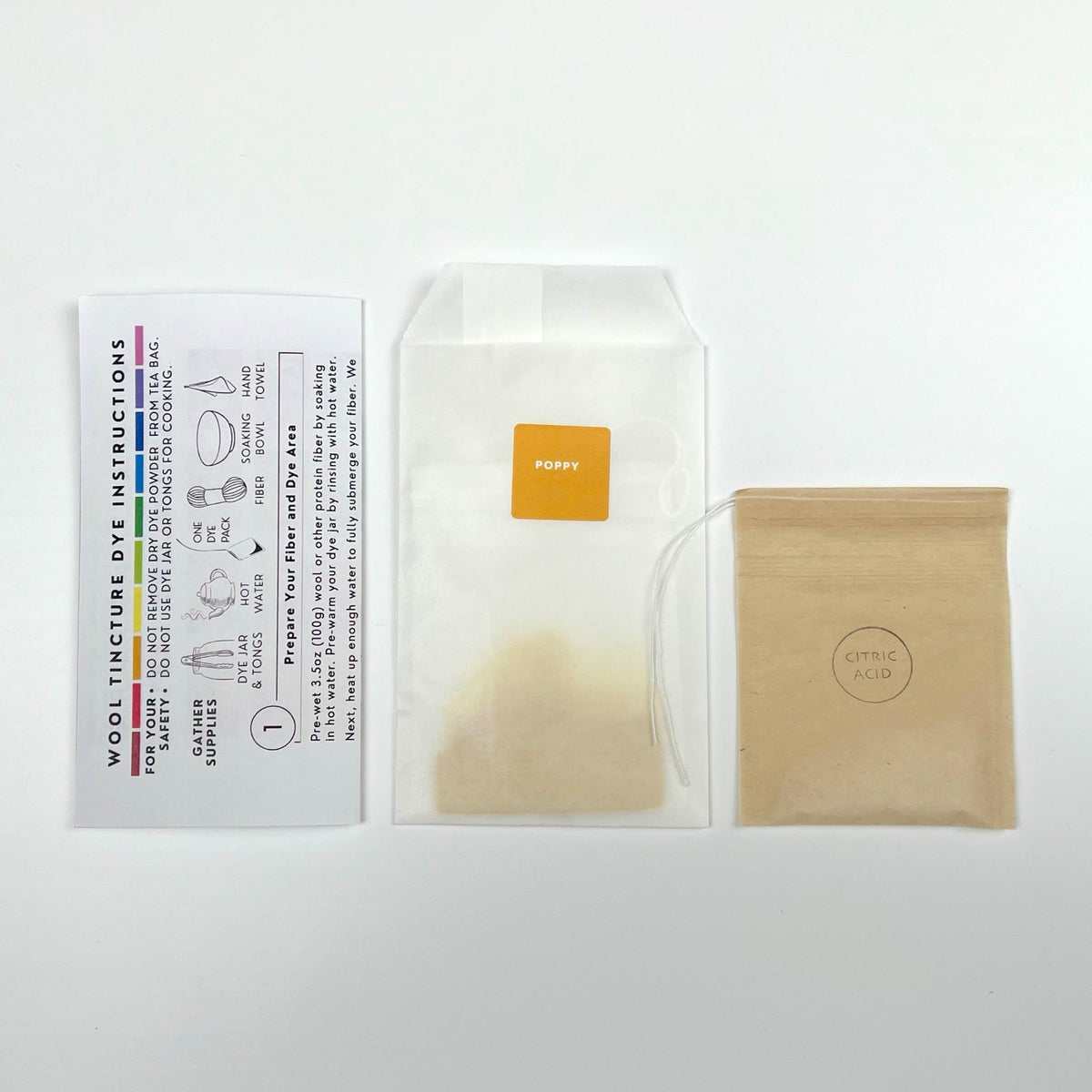Wool Tincture - Dye Pack - Poppy