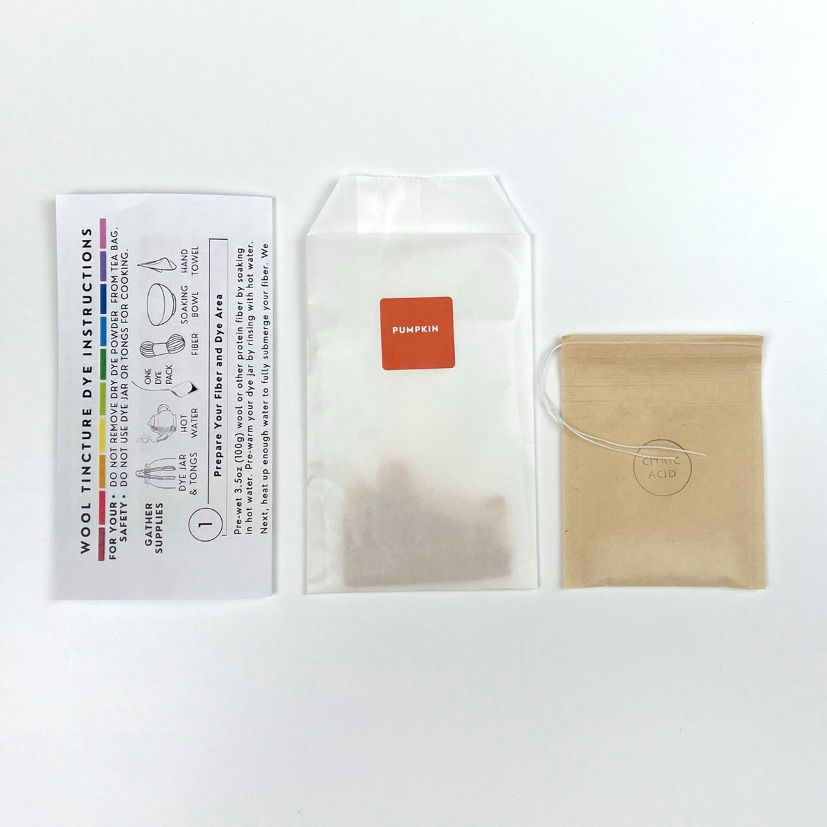 Wool Tincture - Dye Pack - Pumpkin