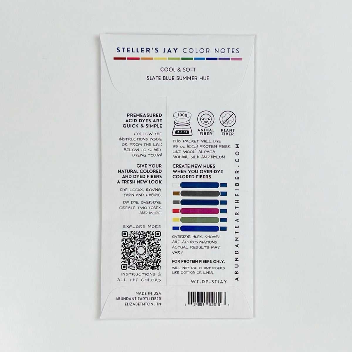 Wool Tincture - Dye Pack - Steller's Jay