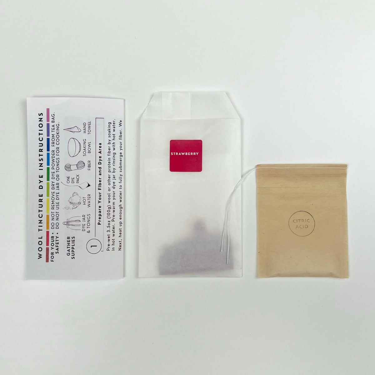 Wool Tincture - Dye Pack - Strawberry