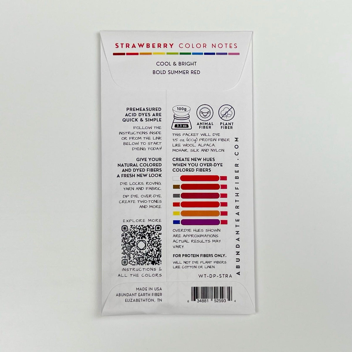 Wool Tincture - Dye Pack - Strawberry