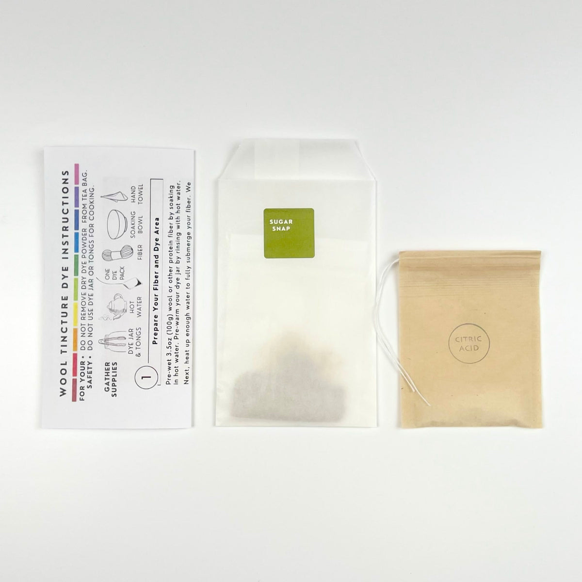 Wool Tincture - Dye Pack - Sugar Snap