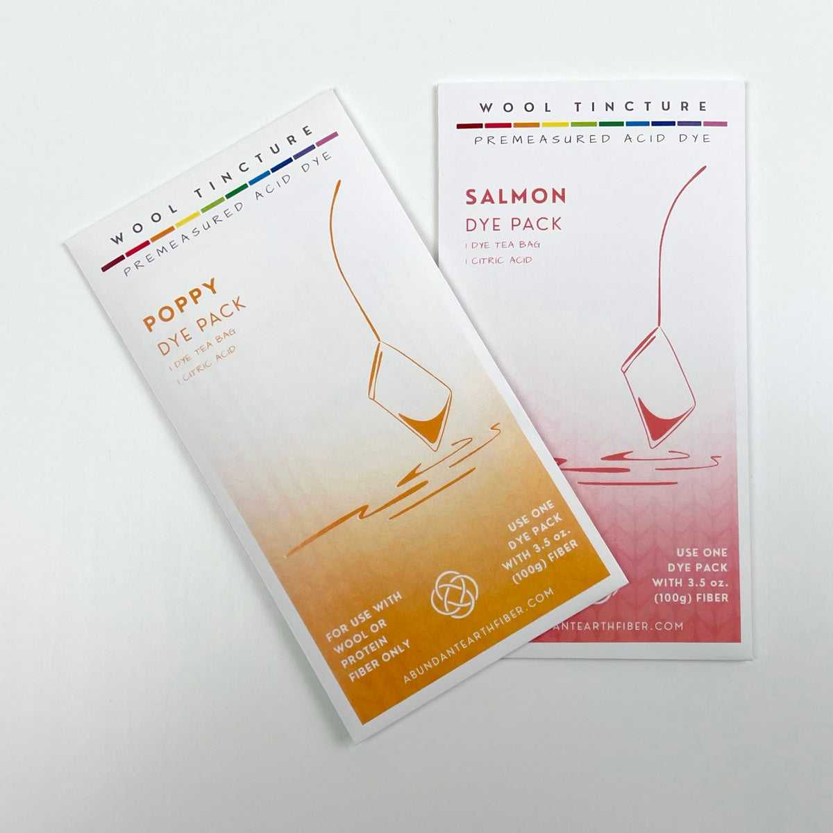 Wool Tincture - Dye Pairing - Poppy/Salmon