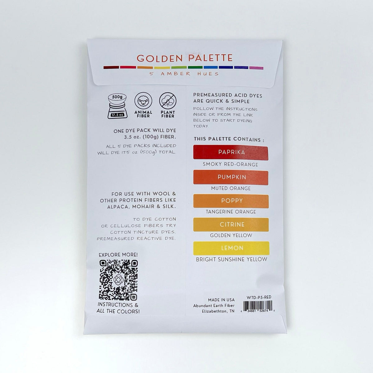 Wool Tincture - Dye Palette - Golden