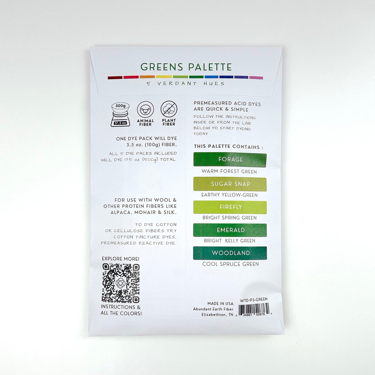 Wool Tincture - Dye Palette - Greens