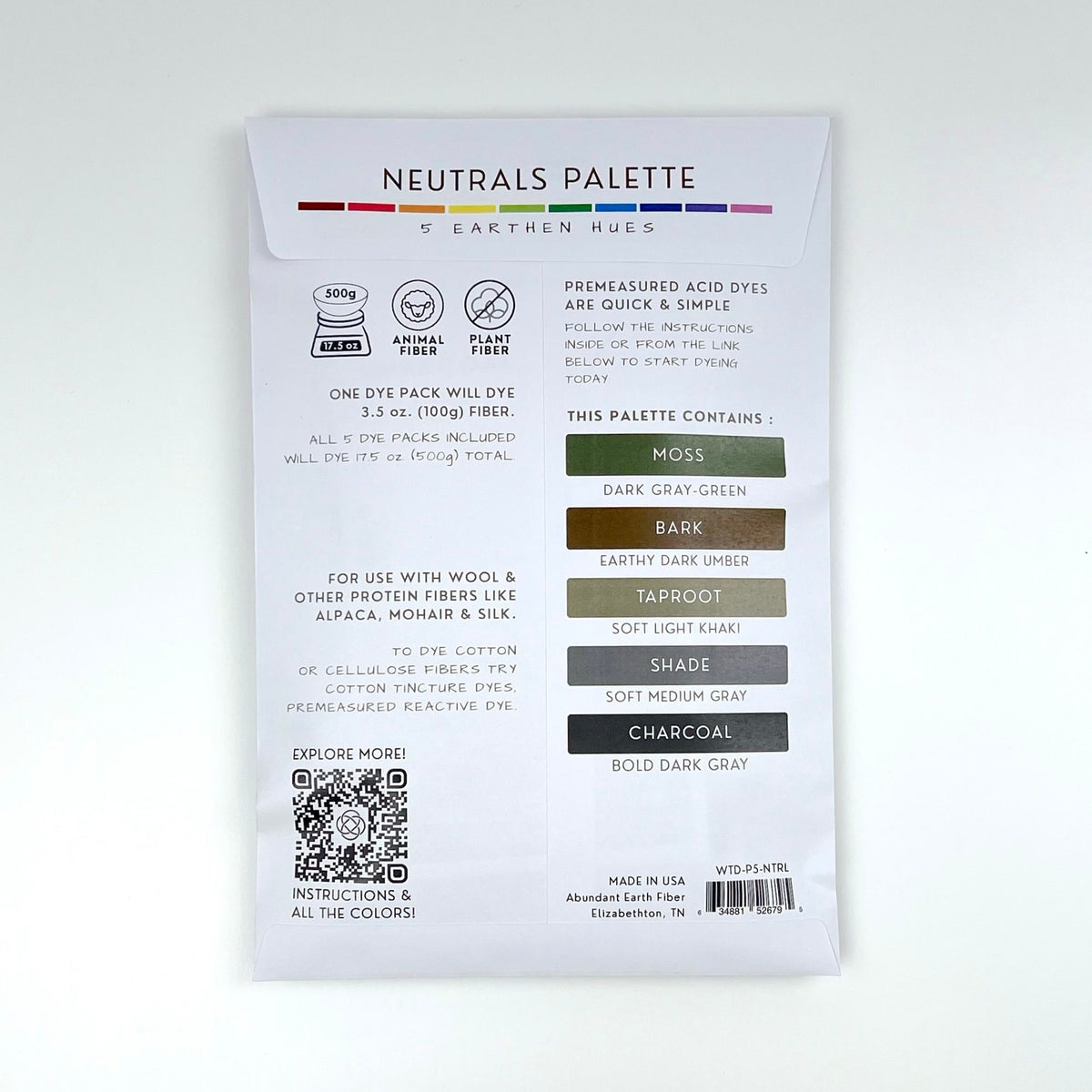 Wool Tincture - Dye Palette - Neutrals