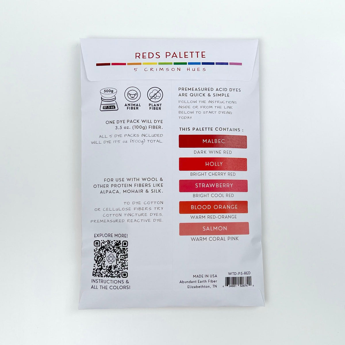Wool Tincture - Dye Palette - Reds