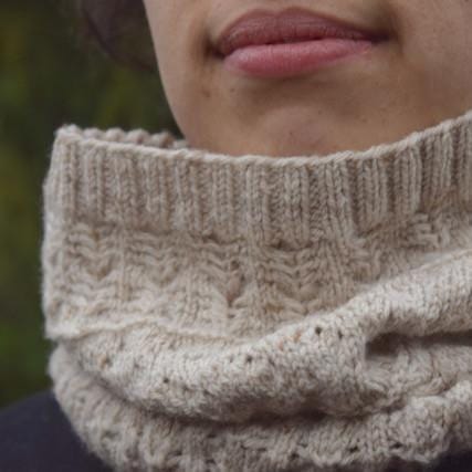 Josef & Anni cowl pattern knit in Cinnamon 